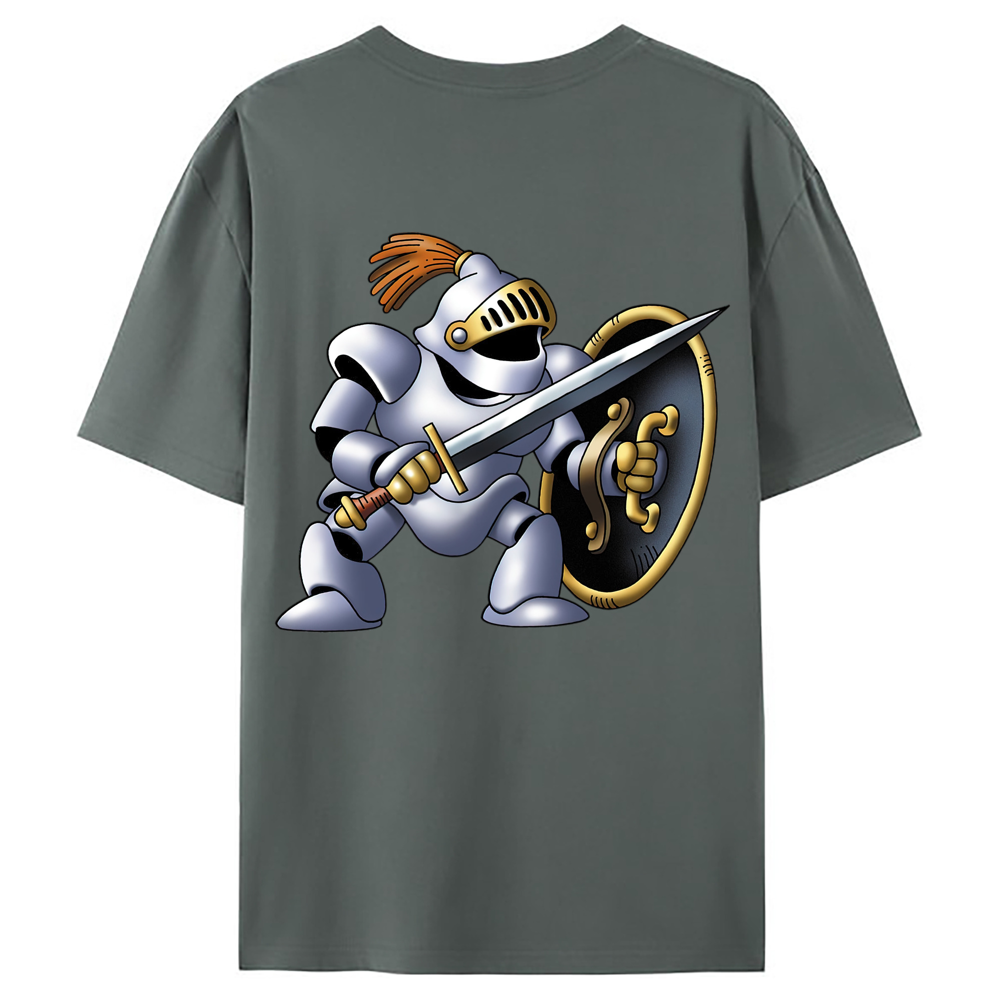 （画像用） ドラゴンクエスト Doragon Kuesuto Dragon Quest 綿100％ メンズ半袖Tシャツ（バックプリント） 通気性